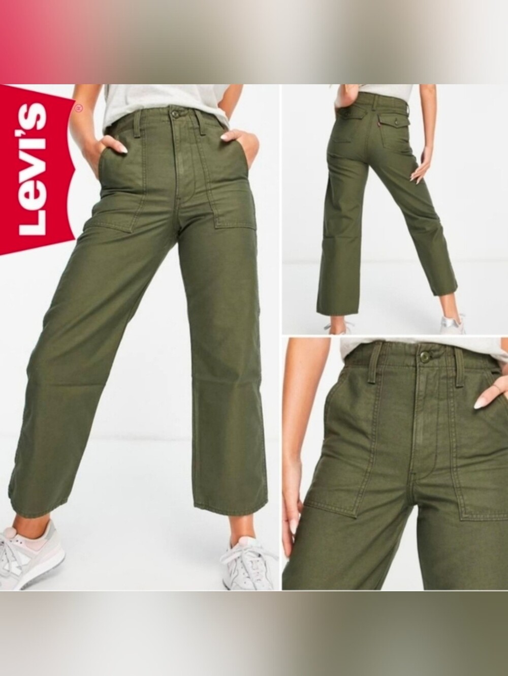 Levi's® Ribcage Straight in Forest Green Size 25